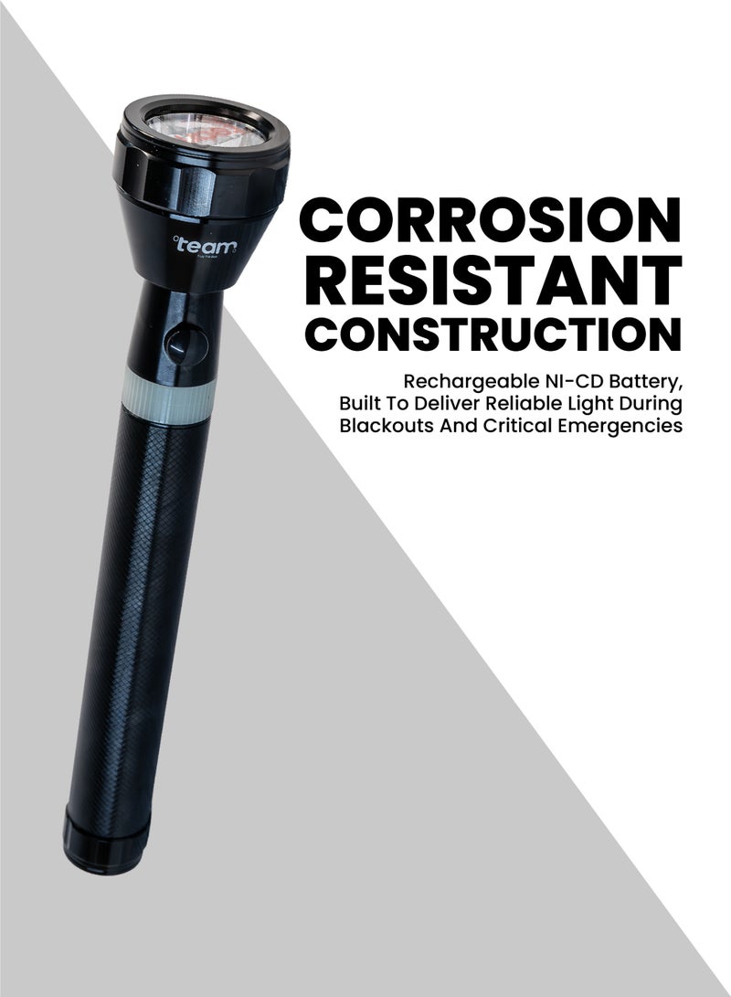 Team Rechargeable LED Flashlight – Ultra Long Range 1200–1500m Torch | Super Bright Cree LED | Heavy‑Duty Water, Shock & Corrosion Resistant Torch | Long‑Lasting Ni‑CD Battery | Outdoor, Camping & Emergency Light - Image 3